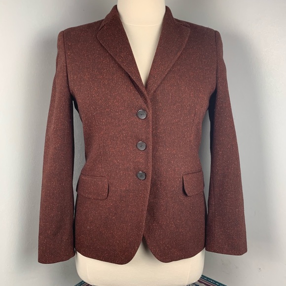 Zanella Jackets & Blazers - Zanella Orange Brown Silk Blend Blazer Jacket